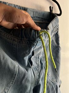 Light Wash Denim Cargo Pants