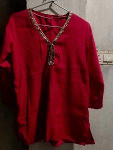 Rose color  Embellished Kurti