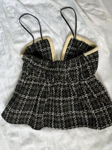 Chic Tweed Peplum Top