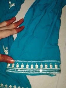Teal Embroidered Kurta Set