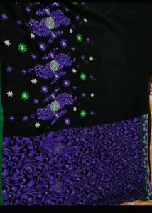 Purple Black Saree