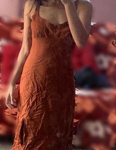 Zara linen blend midi dress