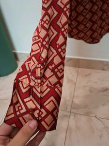 Retro Geometric Print Button-Up Shirt