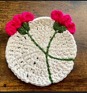 Handmade Flower Coasters (Set of 3)