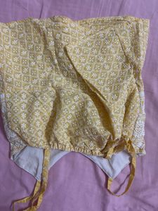 Chic Yellow Embroidered padded Camisole Top