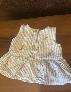 primark Striped Kurta Set with Embroidery