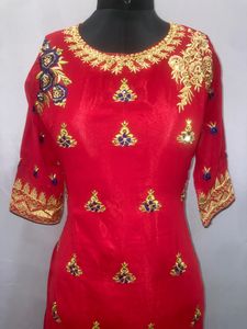 Georgette Sharara Red Colour