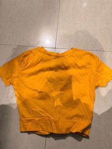 Yellow Twist-Front Top