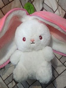 Adorable Bunny Plush Toy with Strawberry Bag