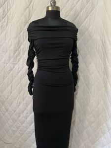 Chic Black Off-Shoulder Ruched Dress