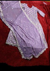 Heavy Sequins Work Gown With Dupatta And Pant