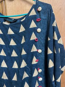 Stylish Teal Triangle Print Kurta