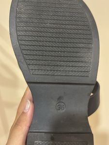 Black Platform Thong Sandals