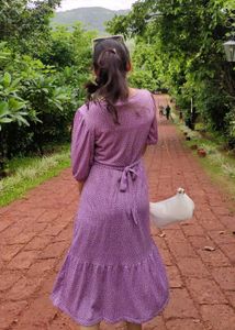 Lavender Cutesy Midi Dress
