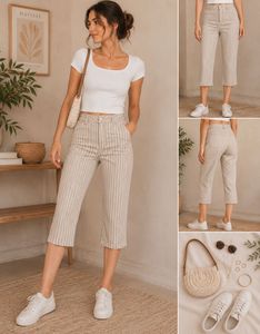 Striped Cropped Pants