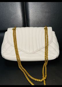 Chic White Quilted Shoulder Bag