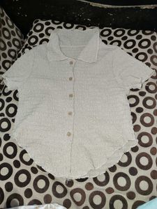 Textured Button-Up Shirt