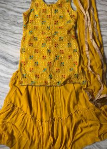 Vibrant Yellow Embroidered Kurta Set