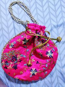 New..unused Potli Bag.. Indian Women's Handmade Embroidered Clutch..