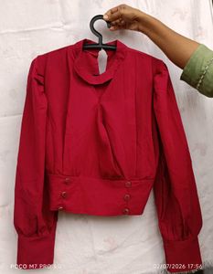 Maroon Full Sleeve Stylish Western Top | Party Wea