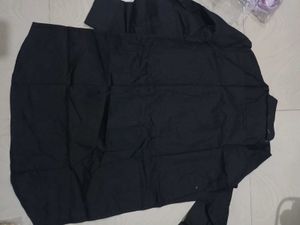 Men's Black Casual Shirt with Pocket Detail