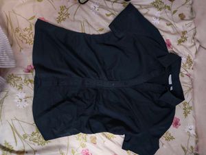 Classic black Button-Up croset Top/shirt