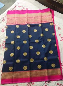 Blue &amp; Pink Lightwaight Silk Saree