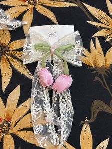 Floral Lace Bow Hair Clips (Set of 10)
