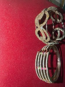 Sparkling Rhinestone Bangles & Bracelet Set