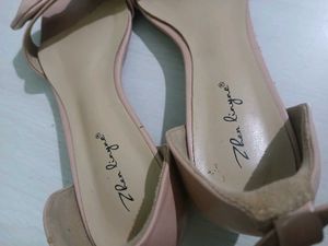 Nude Bow Block Heels