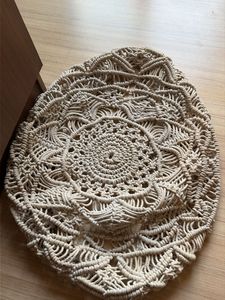 Boho Macrame cushion or stool cover