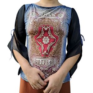 Stylish Printed Tunic Top with Bell Sleeves
