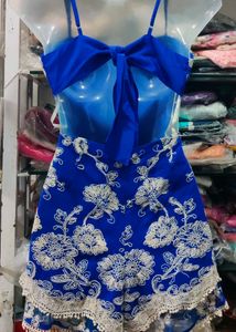 Bohemian Blue Floral Romper