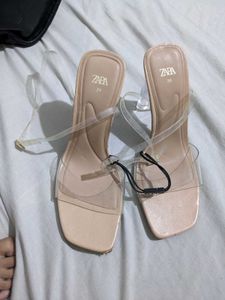 ZARA Clear Strap Heels Size 39