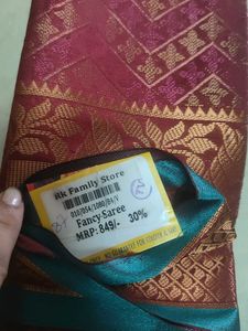Maroon Saree With Tag