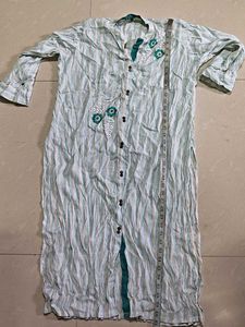 Striped Embroidered Kurta