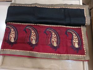 Elegant Black and Red Paisley Saree