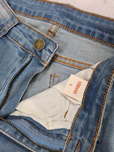 Distressed Blue High Waist Denim Jeans