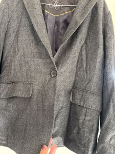 Classic Gray Wool Blend Blazer