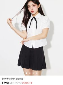 Bow White Blouse