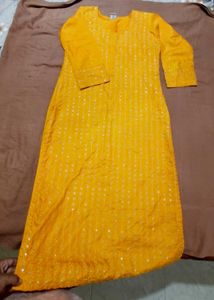Vibrant Yellow Embellished Kurta
