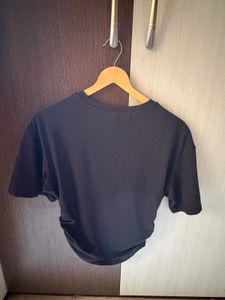 Black Ruched Sleeve Top