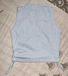 Baby Blue Mock Neck Tank Top