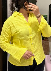 Bright Yellow Button-Up Shirt