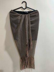 ZARA Fringed Midi Skirt