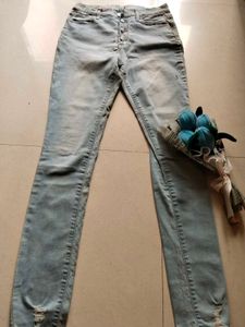 Light Wash Distressed Skinny Jeans