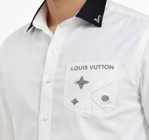 White Designer Shirt | LV Style Print | Premium Lo