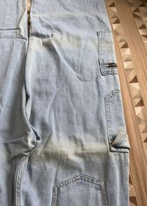 Light Wash Denim Cargo Pants