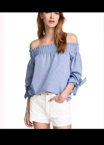 H&M Off-Shoulder Striped Top