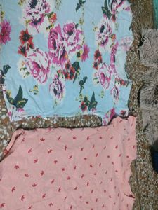 Cute Pink Floral Print Top 2 tshirt